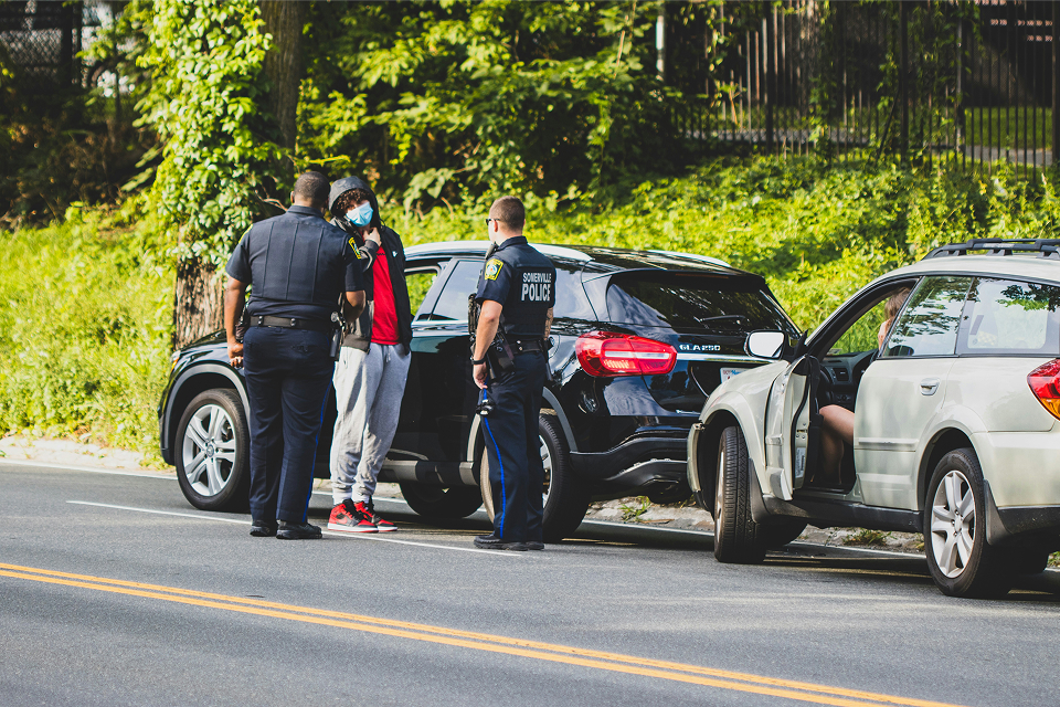 car accident victim receiving medical treatment