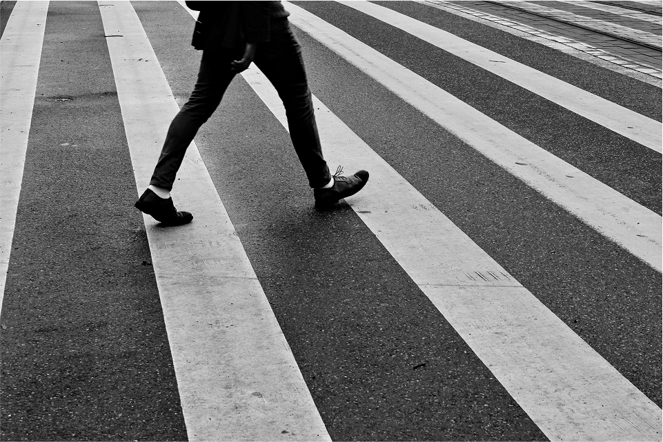 pedestrian accident scene at crosswalk or intersection